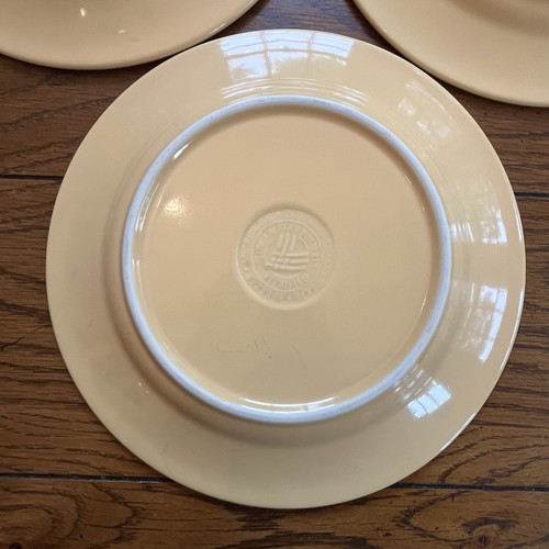 Set Of 4 Longaberger Woven Traditions 9" Butternut Yellow Luncheon/Salad Plates - Picture 10 of 12