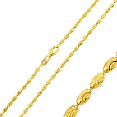 .925 Sterling Silver D/Cut Oval Curved Bead Chain 2mm