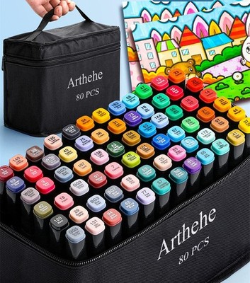 Textmarker Dual Tip Permanent Sketch Marker 80 Farben für Künstler Kinder