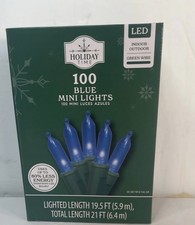Holiday Time 100 Blue Christmas Wedding Mini Lights String Indoor Outdoor New