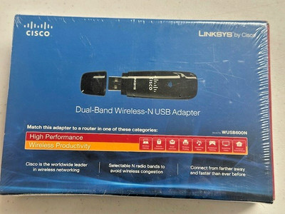 Linksys Cisco Dual-Band Wireless-N USB Adapter WUSB600N New