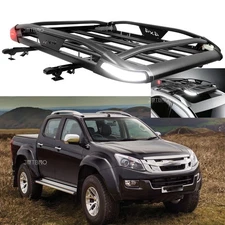 50"x38" Car Roof Rack Cross Bars+ Luggage Cargo Basket w/ Light for Isuzu D-Max