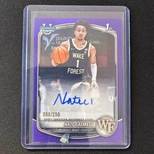 🔌IU 2025-26 TOPPS BOWMAN U CHROME PURPLE REFRACTOR 1ST AUTO NATE CALMESE /250