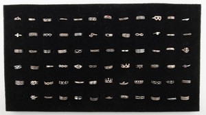 71 Sterling Silver Open Adjustable Adult assorted Toe Rings Lot w/display #1035A