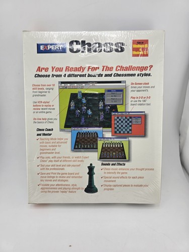 Chess PC CD-ROM for Windows 95 / 3.1 Expert Software Big Box New Sealed - Picture 2 of 5