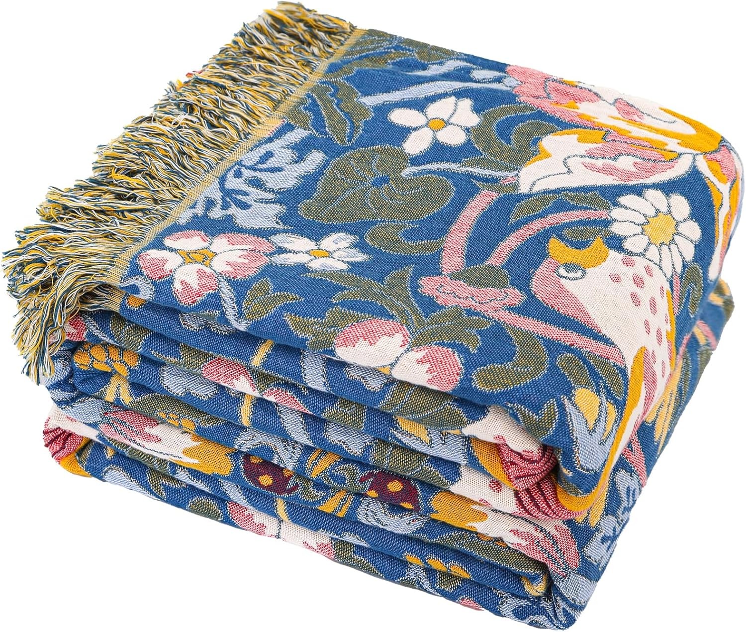 Bed Throw Blanket, 100% Cotton Throws for Sofas and Bedspreads Double Size, Dou