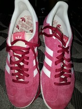 Addas Gazelle Gamuza Zapatillas Rosa Oscuro Nuevo Sin Usar Reino Unido 7/5