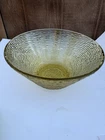 Vtg Anchor Hocking Soreno Glass Avocado Amber Large Serving Bowl 11”