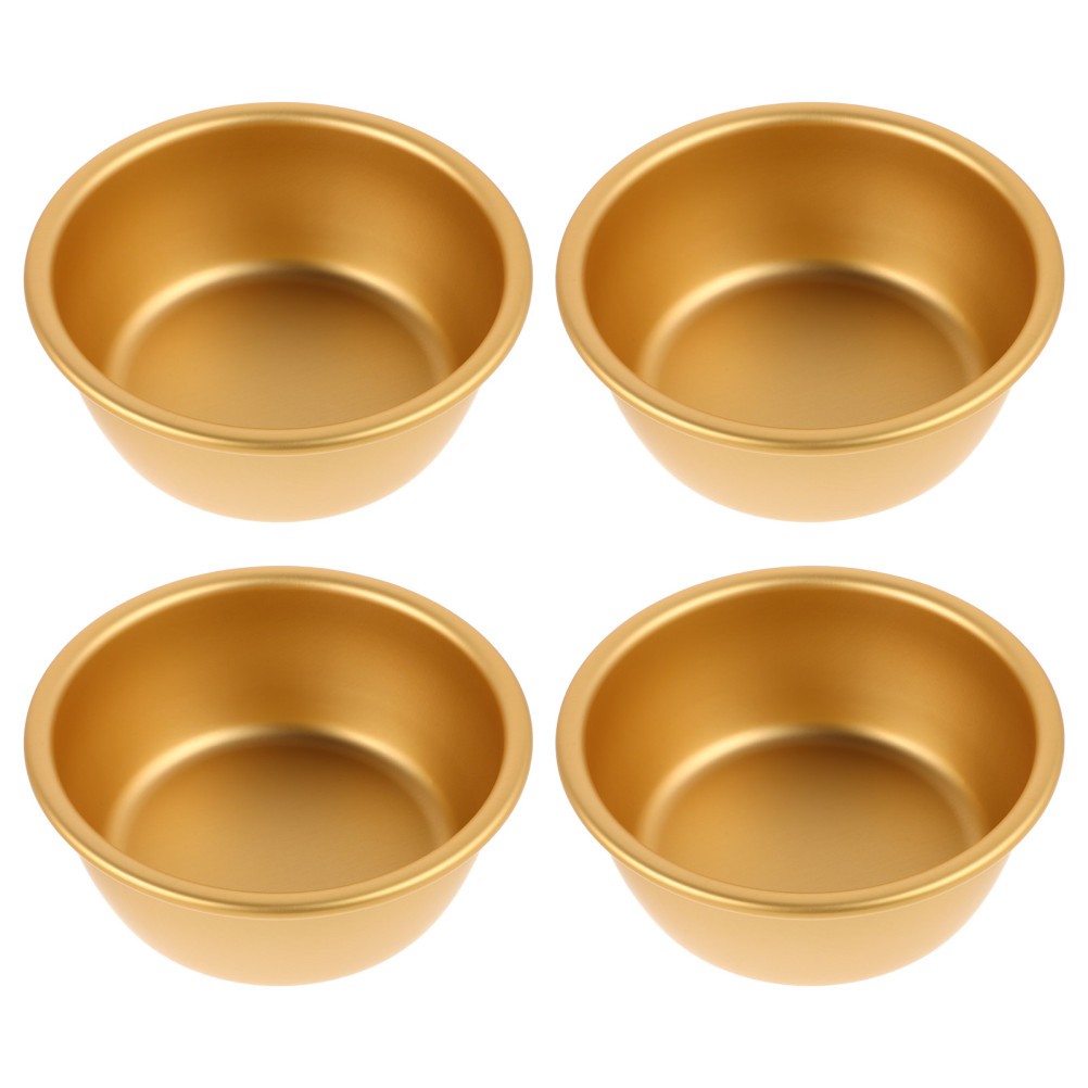 4 Pc Ciotola Di Ramen in Metallo Vino Caldo Freddo Per Sake Dorata