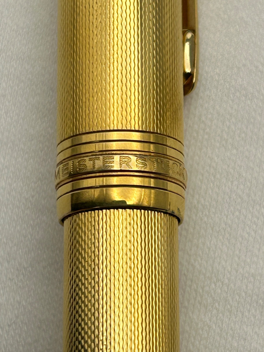 Gold Montblanc Solitaire Gold Plated 146 FP, 18K F Nib-Exc