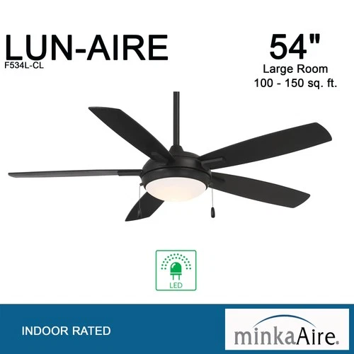 Minka Aire Lun-Aire 54" Ceiling Fan - Coal 5-Blade - Picture 4 of 5