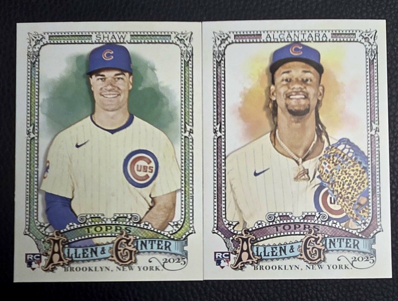 2025 Topps Allen & Ginter #83 Kevin Alcantara  #143 Matt Shaw (RC) Chicago Cubs 