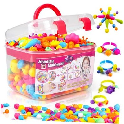  520+ Snap Pop Beads - Beads for Bracelets Jewelry Making Kit, Arts and Crafts 