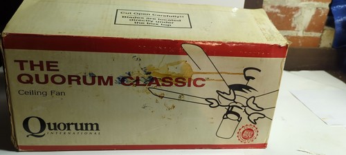 Vintage 1994 QUORUM CLASSIC 52" Antique Brass Fan W/ Duo Blades | 60525-4 Rare - Picture 4 of 23