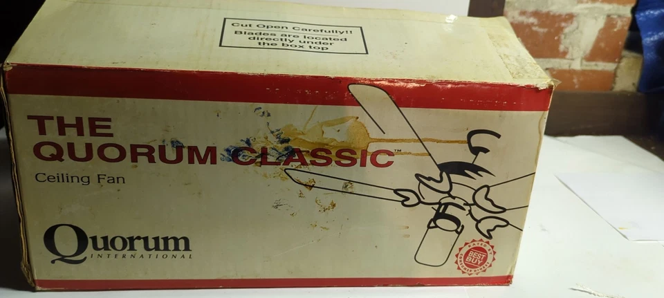 Vintage 1994 QUORUM CLASSIC 52" Antique Brass Fan W/ Duo Blades | 60525-4 Rare - Image 4 of 4