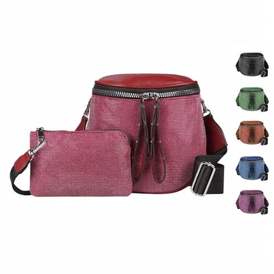 DAMEN TASCHE CROSS BODY BAG SCHULTERTASCHE UMHÄNGETASCHE CROSSOVER LEDER OPTIK - Bild 1 von 4