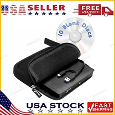 Slim Laptop External CD DVD RW Drive USB 3.0 Writer CD DVD Burner + 10 Discs US