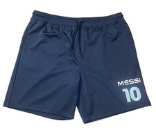Leo Messi Collection Argentina Mens Soccer Navy Shorts With Pockets Size 2XL