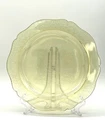 Vintage Federal Glass Amber Yellow Depression Patrician/Spoke Notched Plate