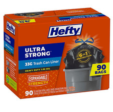 Hefty Ultra Strong Drawstring Trash Bags, Unscented 33 gal., 90 ct.