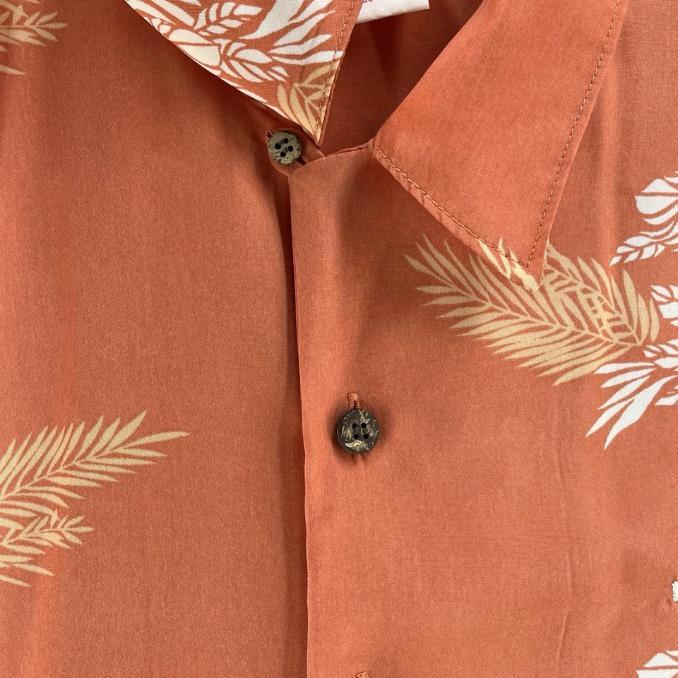 Camisa Hawaiana Botón Malibu Dreams Para Hombres 2XL XXL Floral Calce Relajado Naranja Foto 4 de 4
