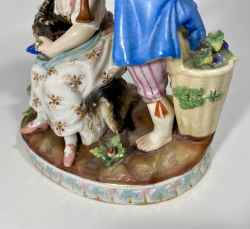 1800’s Early Mark Sitzendorf After Meissen Porcelain Figurine Boy Girl With Goat - Picture 7 of 15