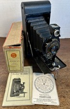 Eastman Kodak No.2 A Folding Autographic Brownie Vintage Camera W/ Manual  Box