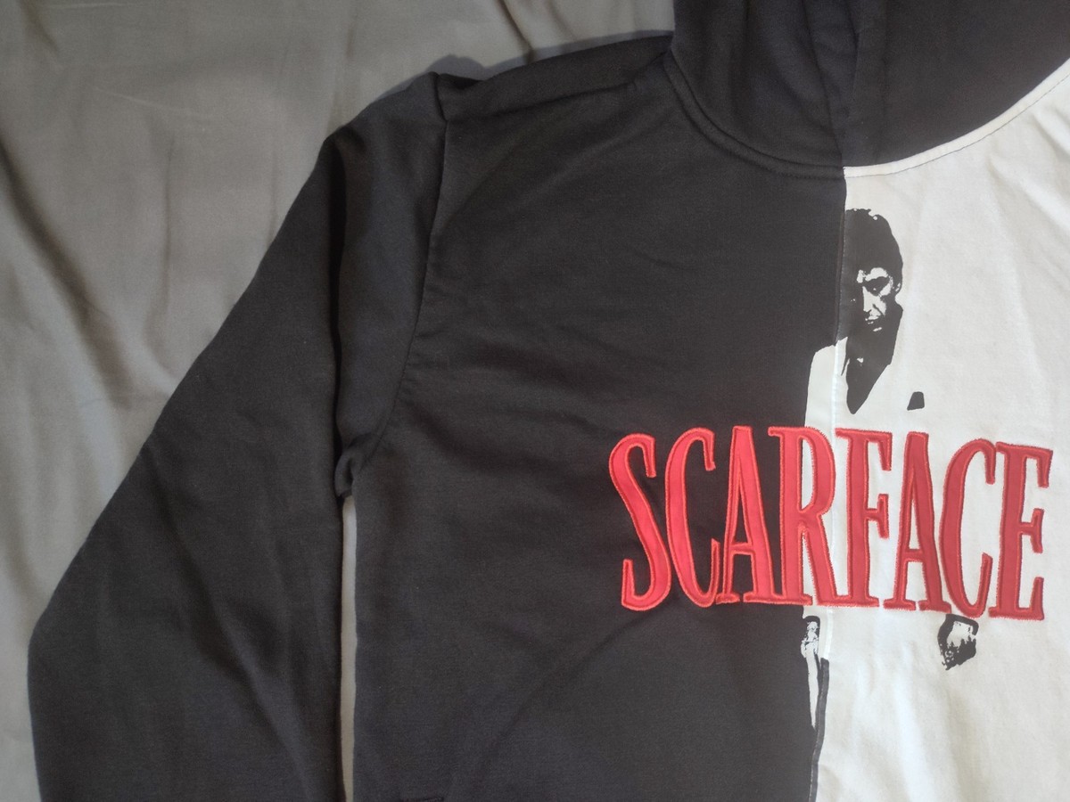 SCARFACE x REASON Hoodie Mens L Sweatshirt Black White Al Pacino
