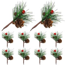 Christmas Floral Picks Pine Cone Berry Stems for Craft Home Decor Garland Wreath