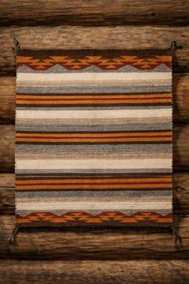 Vintage Navajo Hand-woven Wall Hang/Saddle Blanket 33.5x32