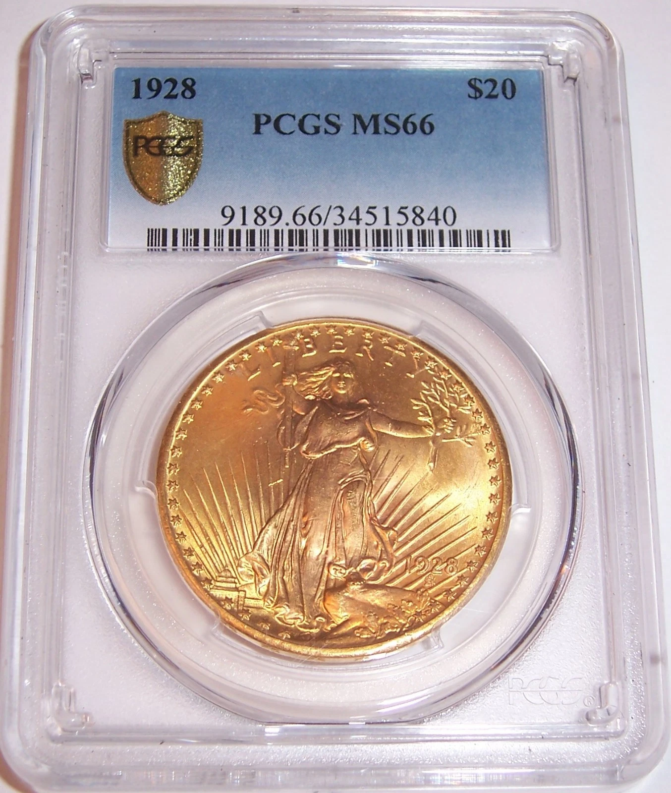 1928 $20 Philadelphia GEM St Gaudens Double Eagle PCGS MS66!!!