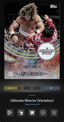 Ultimate Warrior WWE Topps Slam Universe 26 Legendary Blast Base 50gc Digital