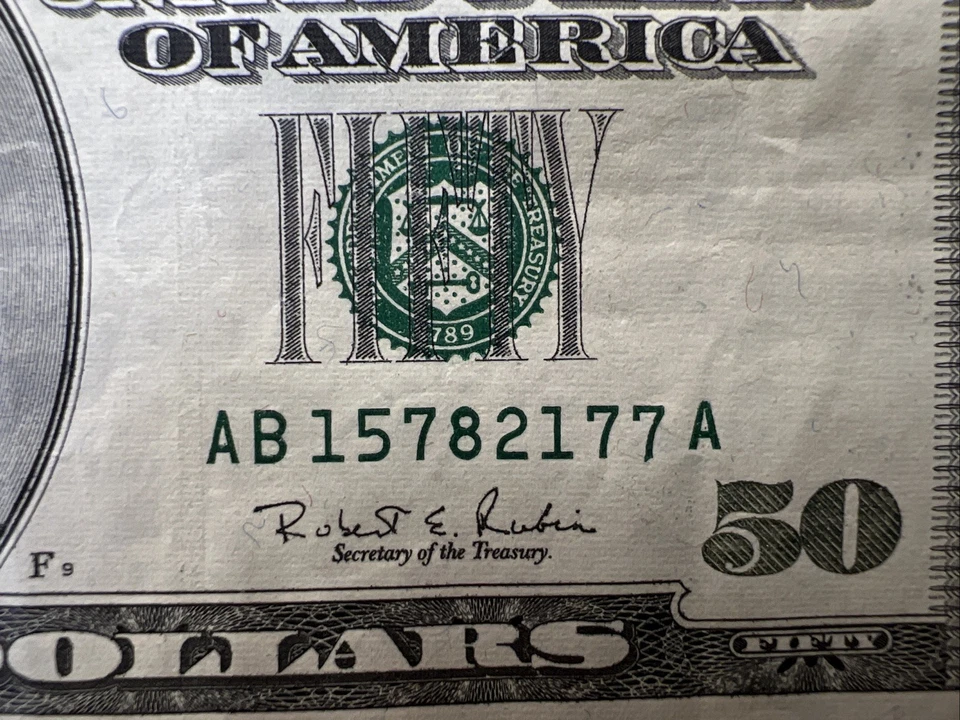 Series 1996 US Fifty Dollar Bill Note $50 New York AB 15782177 A - Image 3 of 4