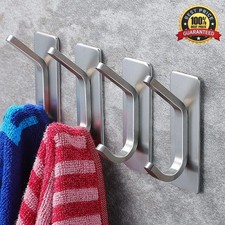 Self Adhesive Hooks 4 Pack Stick On Wall Door Hooks Stainless Steel Coat Hooks