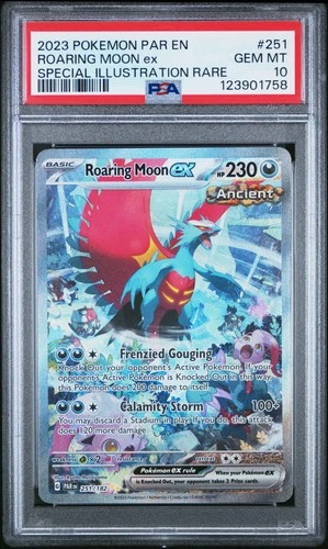 2023 POKEMON PARADOX RIFT SPECIAL ILLUSTRATION RARE #251 ROARING MOON EX PSA 10