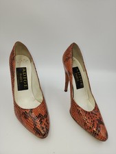 Vintage Adige Paris Size US 4.5 Snakeskin High Heel Pumps Multicolor