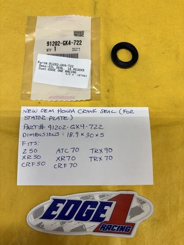 OEM HONDA SEAL (91202-GK4-722) 18.9x30x5 ATC70 TRX70 CT70 CRF50 CRF70 XL70 XR50