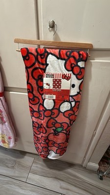 Hello Kitty Cloud Throw Blanket 50 x 60 in Red White Soft Polyester