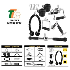 Cable Machine Attachment, LAT Pulldown Attachments, Home Gym Accessories, Tri...