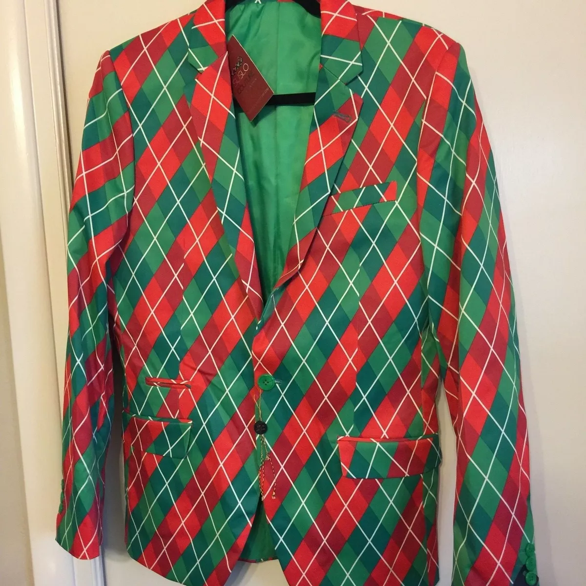 Mens plaid christmas blazer store