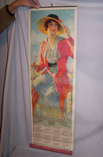 Antique 1918 Calendar Yard Long Clay Robinson Livestock Commission Advertising
