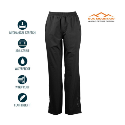 Sun Mountain Monsoon wasserdichte Golfhose schwarz - Herren Outdoor Überhose