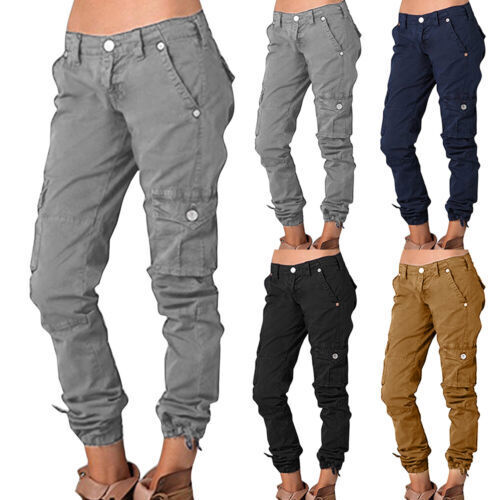 Women's Cargo Pants Casual Pants Pockets Hip Pants Fabric Pants Joggers