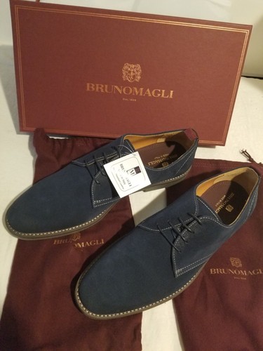 NEW Bruno Magli SAL WATER RESISTANT NAVY SUEDE DERBY Men's Shoes Size 11 M/ 44 - 第 1/9 張圖片