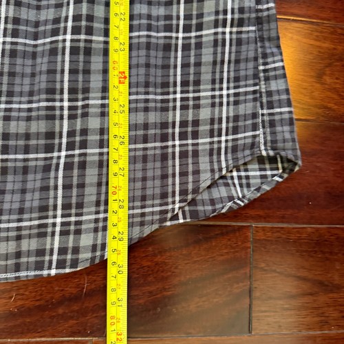 DIESEL Flannel Shirt Mens XL Grey Plaid Pearl Snap Long Sleeve Western Grunge - Picture 6 of 7