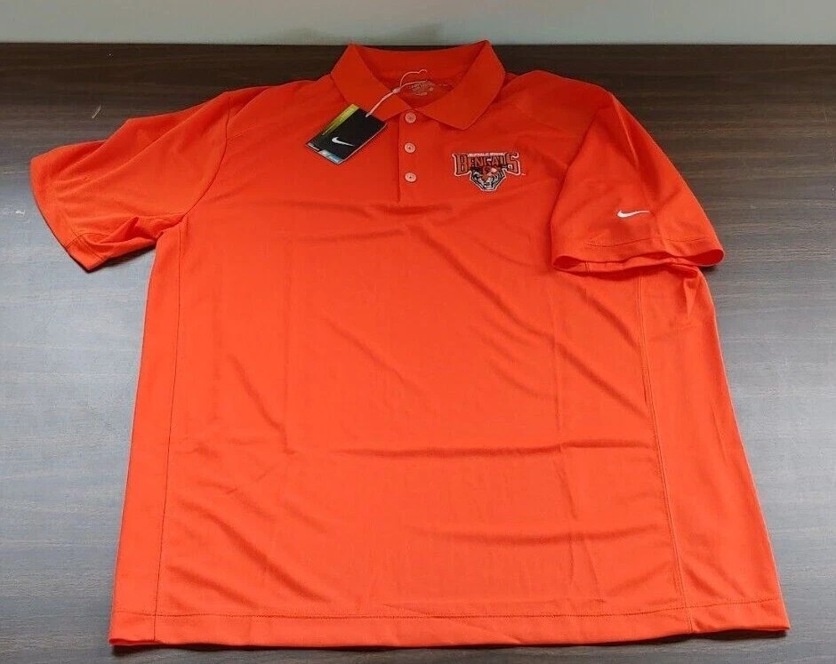 New NWT BUFFALO State Bengals Nike Polo Golf Shirt Orange Size XL