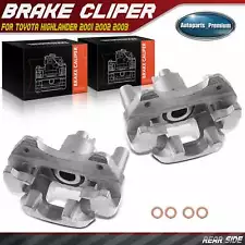 Pair Rear Brake Calipers with Bracket for Toyota Highlander 2001 2002 2003 FWD