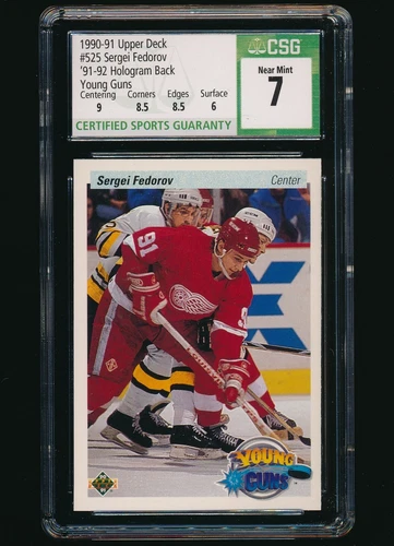 1990-91 Upper Deck Sergei Fedorov '91-92 Hologram Back Young Guns rc CSG 7