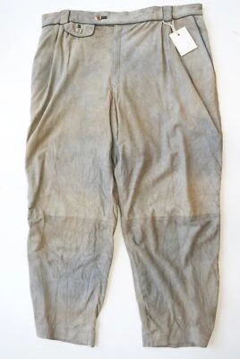 Lange Lederhose Ziegenleder weiter Schnitt grau echt Vintage gewaschen Gr.54 - Bild 1 von 4