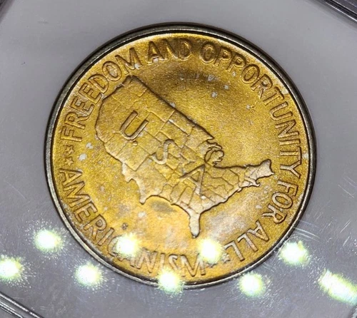 1953 S 50C Washington-Carver Commemorative Half Dollar NGC MS65 Sunset Toned Rev